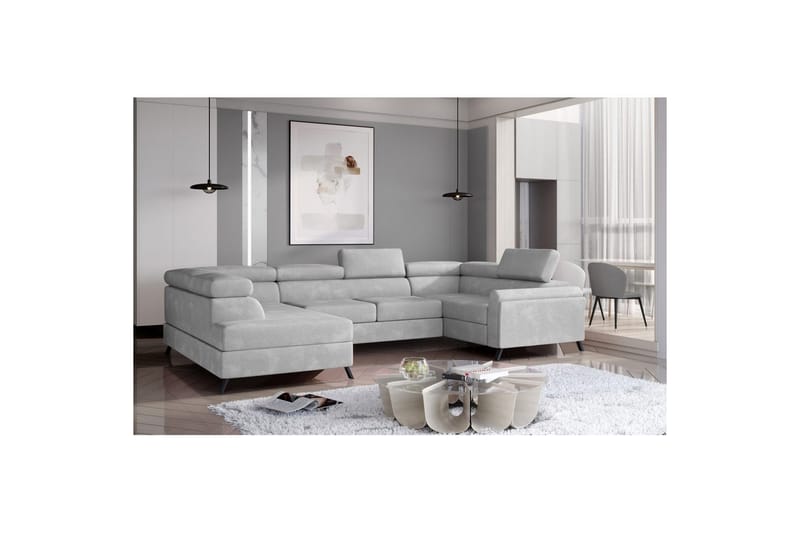 Divaani Eltap Escada 336x200x92 cm - Paros 05, Vaaleanharmaa, Vasen - Huonekalut - Sohva - Vuodesohva