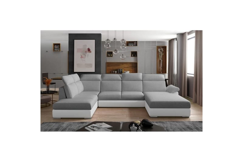 Divaani Eltap Evanell 336x211x102 cm, Sawana 21, Soft 17, Harmaa, Valkoinen, Oikea