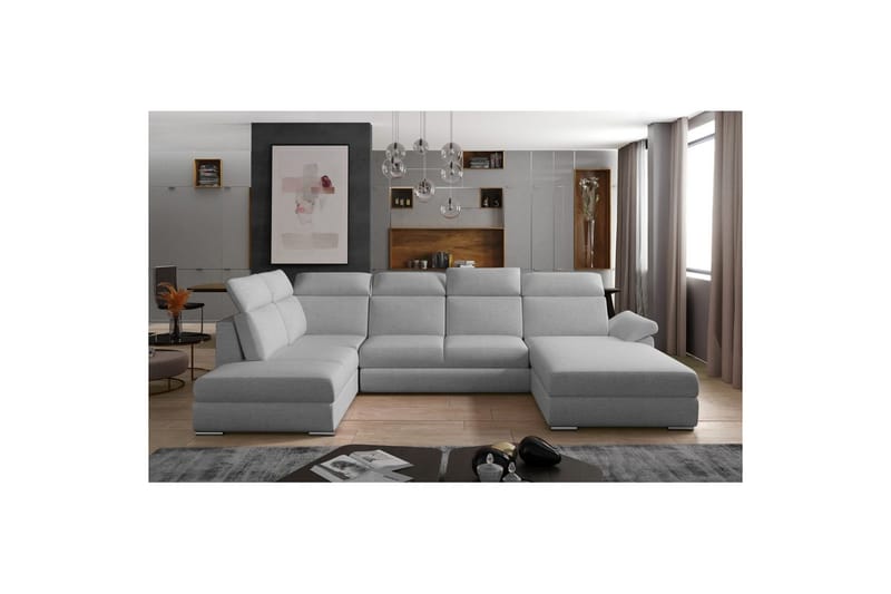 Divaani Eltap Evanell 336x211x102 cm - Päällinen 83, Harmaa, Oikea - Huonekalut - Sohva - Vuodesohva