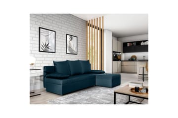 Divaani Eltap Gino 201x143x90 cm - Nube 40, Sininen - Huonekalut - Sohva - Vuodesohva