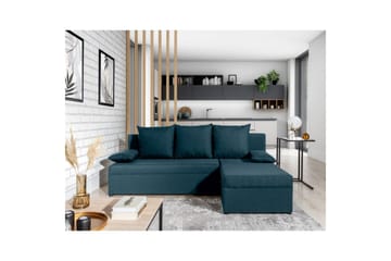 Divaani Eltap Gino 201x143x90 cm - Nube 40, Sininen - Huonekalut - Sohva - Vuodesohva