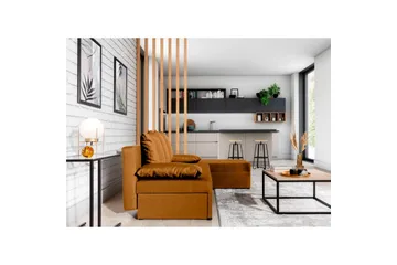 Divaani Eltap Gino 201x143x90 cm - Nube 45, Keltainen - Huonekalut - Sohva - Vuodesohva