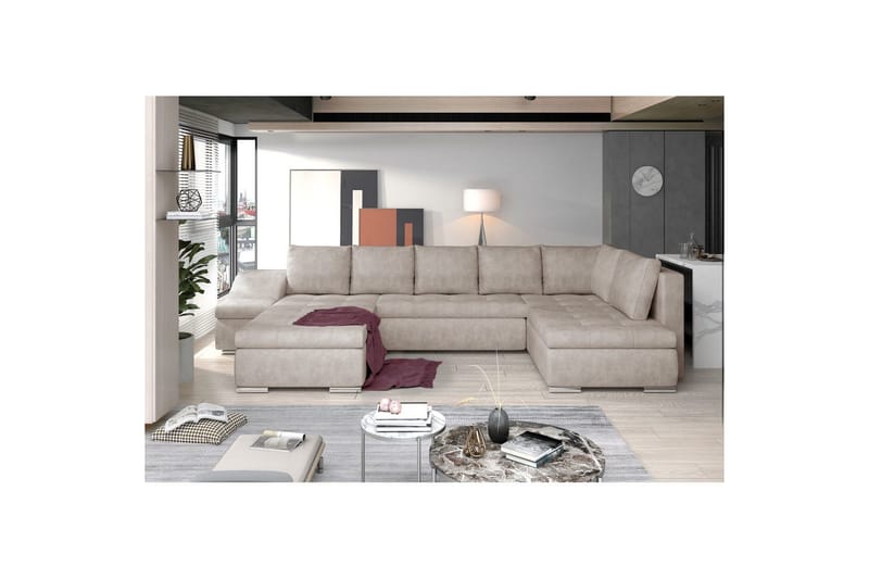 Divaani Eltap Giovanni 351x82x190 cm, Dora 21, Beige, Vasen