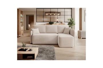 Divaani Eltap Hadson 206x150x89 cm - Jarell 18, vaalea beige, Oikea - Huonekalut - Sohva - Vuodesohva