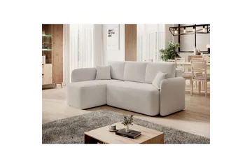 Divaani Eltap Hadson 206x150x89 cm - Royal 01, Valkoinen, Vasen - Huonekalut - Sohva - Vuodesohva