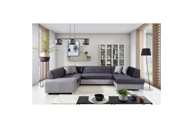 Divaani Eltap Havana 322x204x72 cm - Monolith 97, Monolith 84, Tummanharmaa, Vaaleanharmaa, Oikea - Huonekalut - Sohva - Vuodesohva