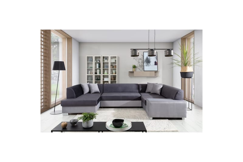 Divaani Eltap Havana 322x204x72 cm, Monolith 97, Monolith 84, Tummanharmaa, Vaaleanharmaa, Vasen