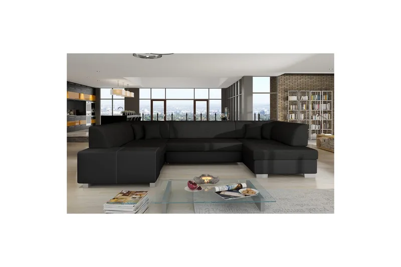 Divaani Eltap Havana 322x204x72 cm - Sawana 14, Soft 11, Musta, Oikea - Huonekalut - Sohva - Vuodesohva