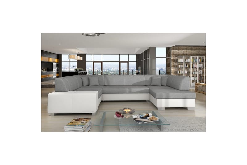 Divaani Eltap Havana 322x204x72 cm - Sawana 21, Soft 17, Harmaa, Valkoinen, Oikea - Huonekalut - Sohva - Vuodesohva
