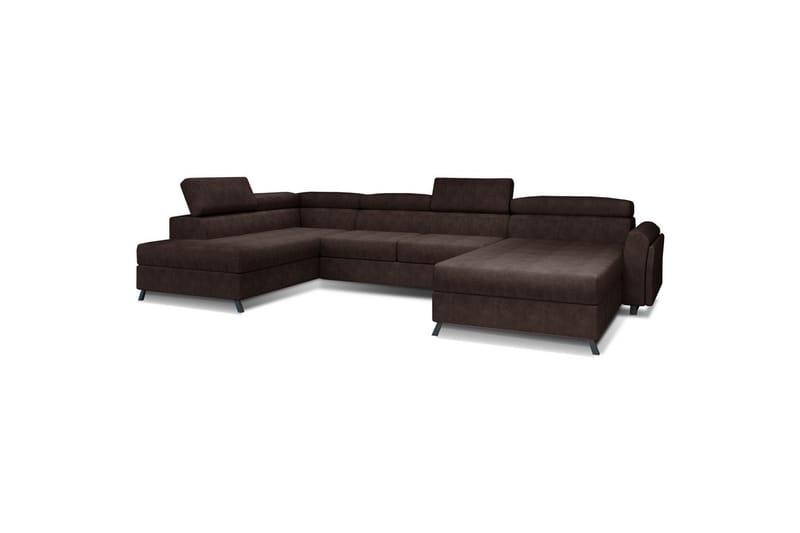 Divaani Eltap Josette 360x200x92 cm, Dora 28, Tummanruskea, Vasen