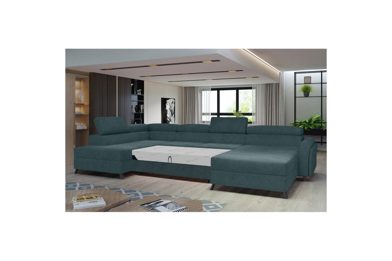 Divaani Eltap Josette 360x200x92 cm - Grande 75, Vihreä, Vasen - Huonekalut - Sohva - Vuodesohva