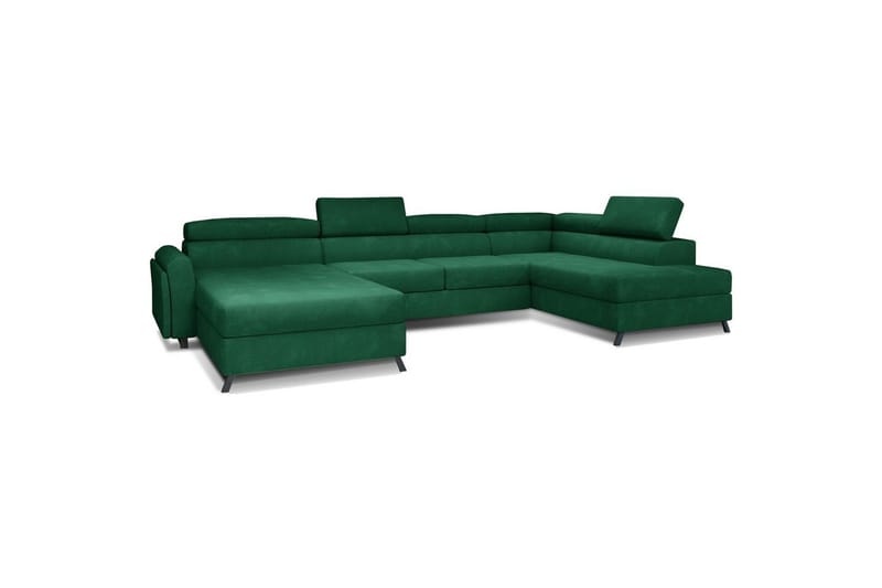 Divaani Eltap Josette 360x200x92 cm - Kronos 19, Tummanvihreä, Oikea - Huonekalut - Sohva - Vuodesohva