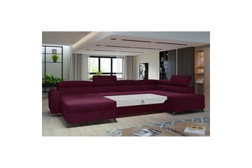 Divaani Eltap Josette 360x200x92 cm - Mat Velvet 68, Punainen, Oikea - Huonekalut - Sohva - Vuodesohva