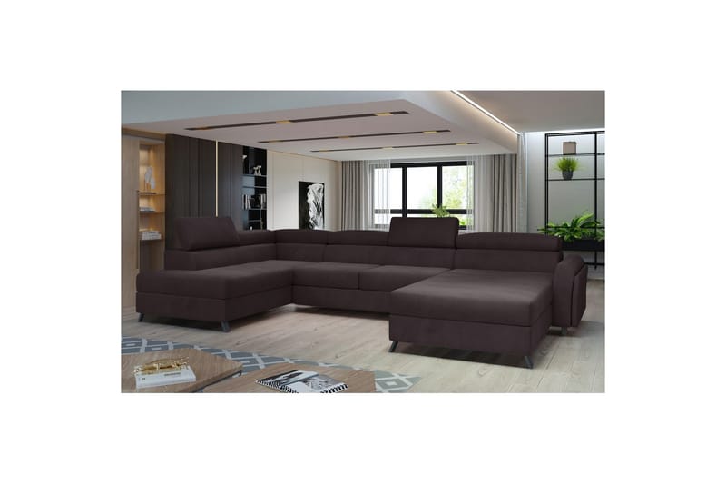 Divaani Eltap Josette 360x200x92 cm - Monoliitti 29, Tumma ruskea, Vasen - Huonekalut - Sohva - Vuodesohva