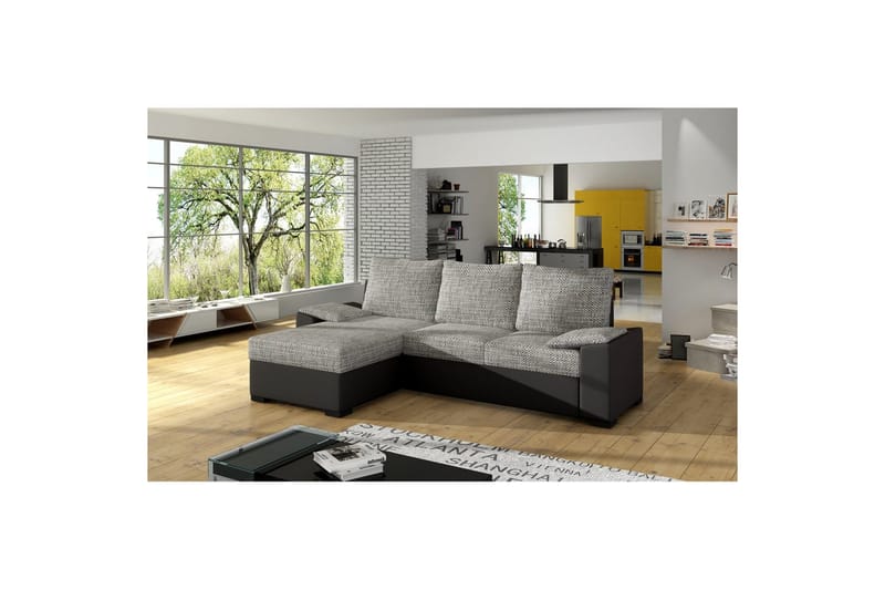 Divaani Eltap Letto 245x160x90 cm - Berlin 01, Soft 11, Harmaa, Musta - Huonekalut - Sohva - Vuodesohva