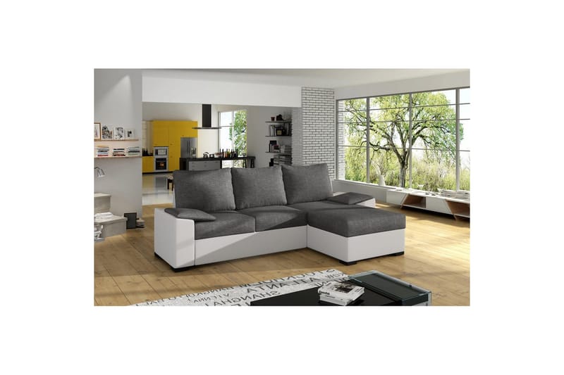 Divaani Eltap Letto 245x160x90 cm, Sawana 05, Soft 17, Harmaa, Valkoinen