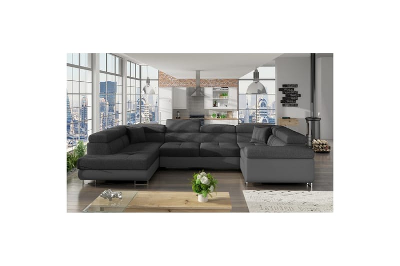 Divaani Eltap Letto 340x202x90 cm - Inari 96, Soft 29, Tummanharmaa, Harmaa, Vasen - Huonekalut - Sohva - Vuodesohva
