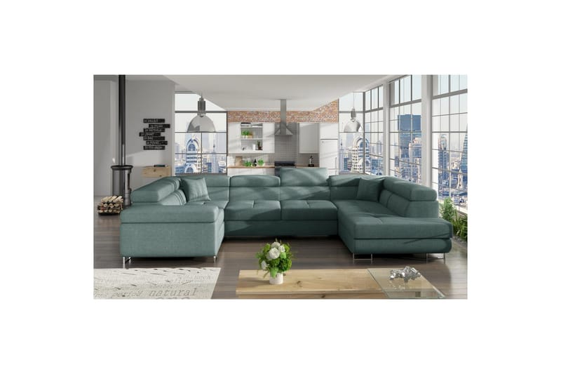 Divaani Eltap Letto 340x202x90 cm - Kansi 70, Sininen, Oikea - Huonekalut - Sohva - Vuodesohva