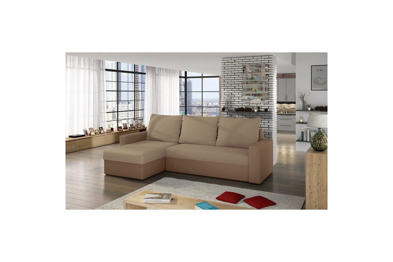 Divaani Eltap Livio 237x150x72 cm - Alova 07, Alova 66, Beige - Huonekalut - Sohva - Vuodesohva