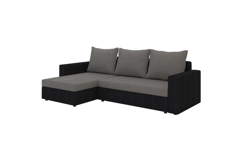 Divaani Eltap Livio 237x150x72 cm, Alova 10, Alova 04, Harmaa, Musta