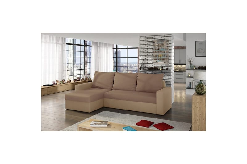 Divaani Eltap Livio 237x150x72 cm - Alova 66, Alova 07, Beige - Huonekalut - Sohva - Vuodesohva