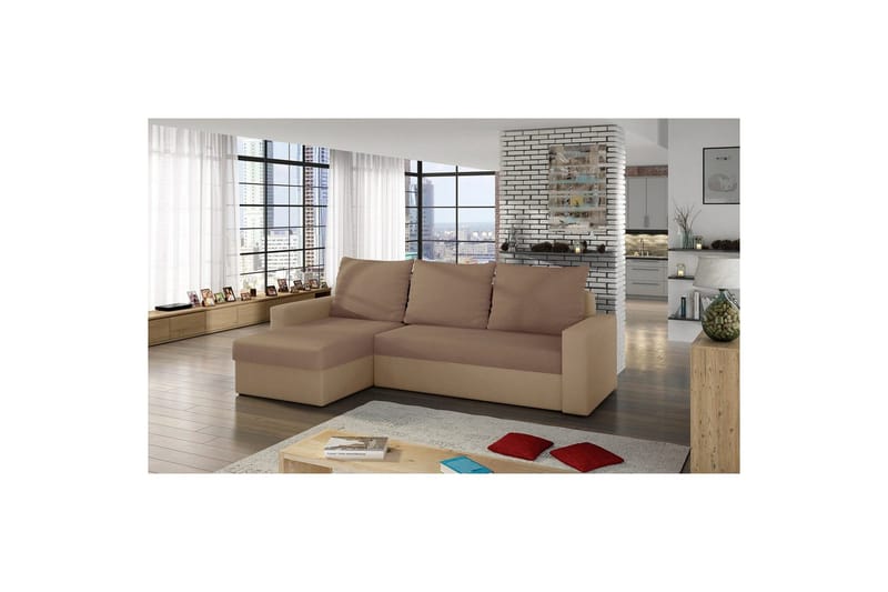 Divaani Eltap Livio 237x150x72 cm - Alova 66, Alova 07, Beige - Huonekalut - Sohva - Vuodesohva