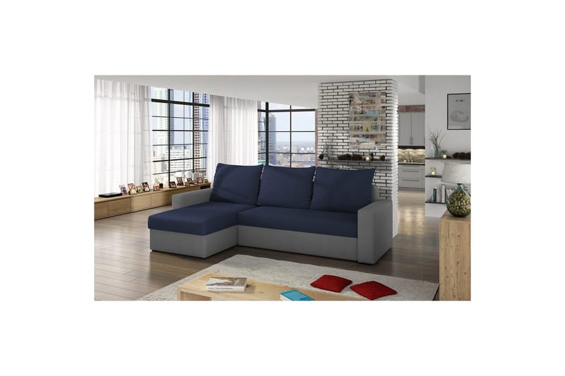 Divaani Eltap Livio 237x150x72 cm - Alova 79, Alova 10, Sininen, Harmaa - Huonekalut - Sohva - Vuodesohva