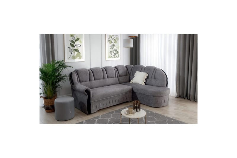 Divaani Eltap Lord 243x180x112 cm - Dora 21, Beige, Oikea - Huonekalut - Sohva - Vuodesohva