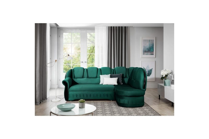 Divaani Eltap Lord 243x180x112 cm, Nube 35, Vihreä, Oikea