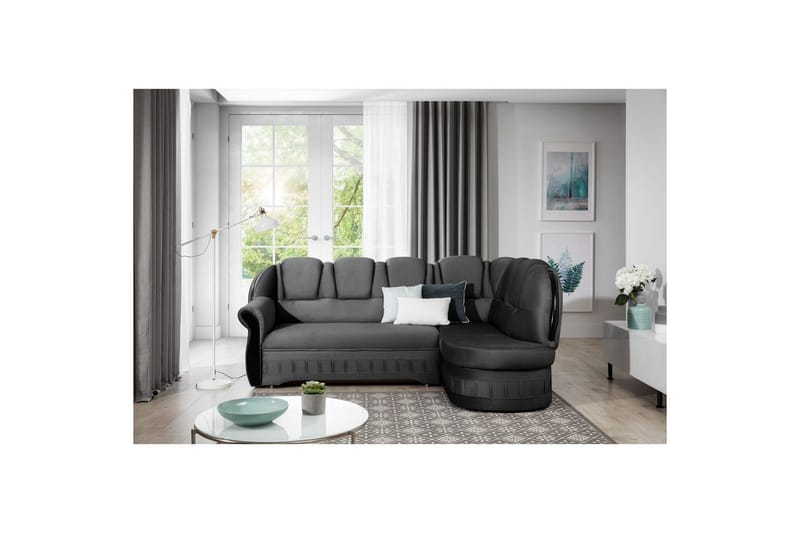Divaani Eltap Lord 243x180x112 cm, Nube 6, Tummanharmaa, Oikea