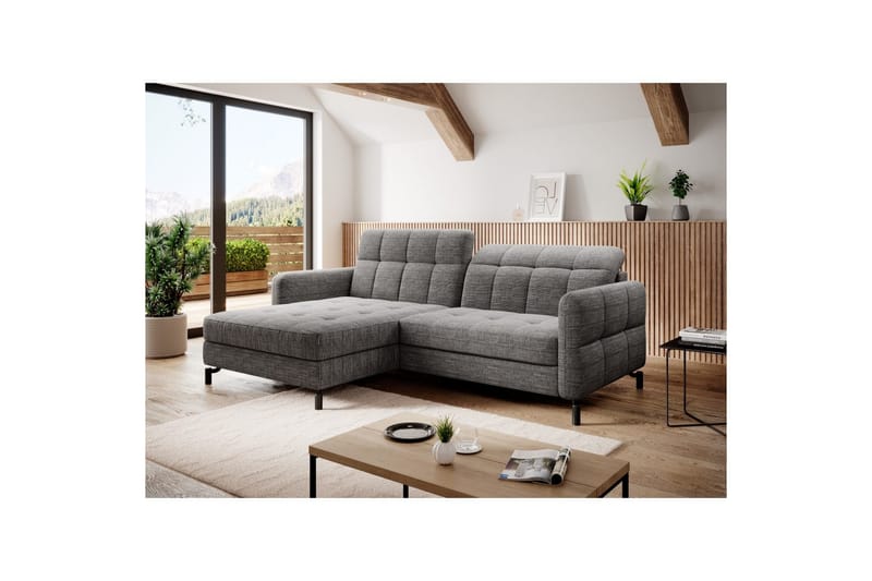 Divaani Eltap Lorelle 225x160x105 cm - Berlin 01, Harmaa, Vasen - Huonekalut - Sohva - Vuodesohva
