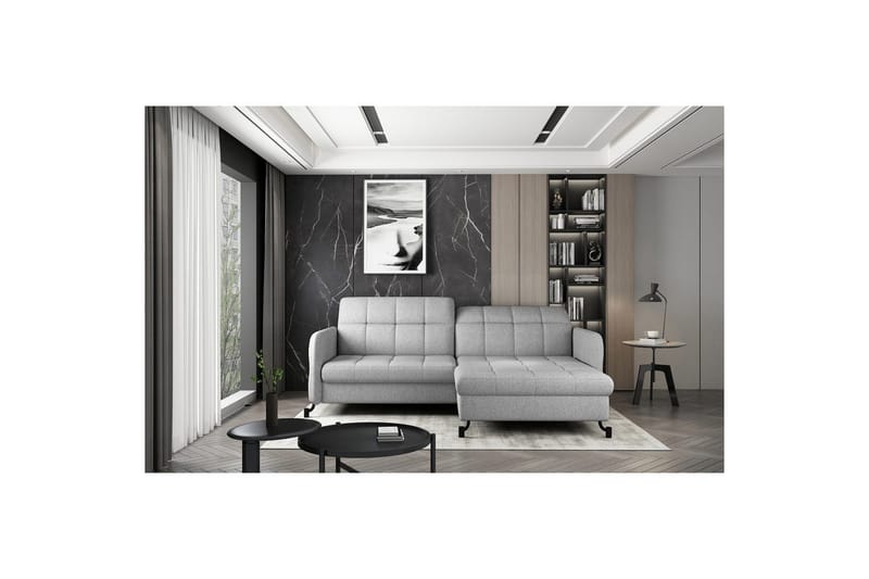 Divaani Eltap Lorelle 225x160x105 cm - Grande 81, Harmaa, Oikea - Huonekalut - Sohva - Vuodesohva