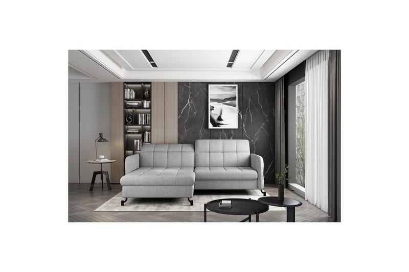 Divaani Eltap Lorelle 225x160x105 cm - Grande 81, Harmaa, Vasen - Huonekalut - Sohva - Vuodesohva