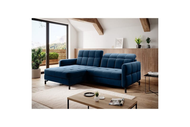 Divaani Eltap Lorelle 225x160x105 cm - Kronos 09, Tummansininen, Vasen - Huonekalut - Sohva - Vuodesohva