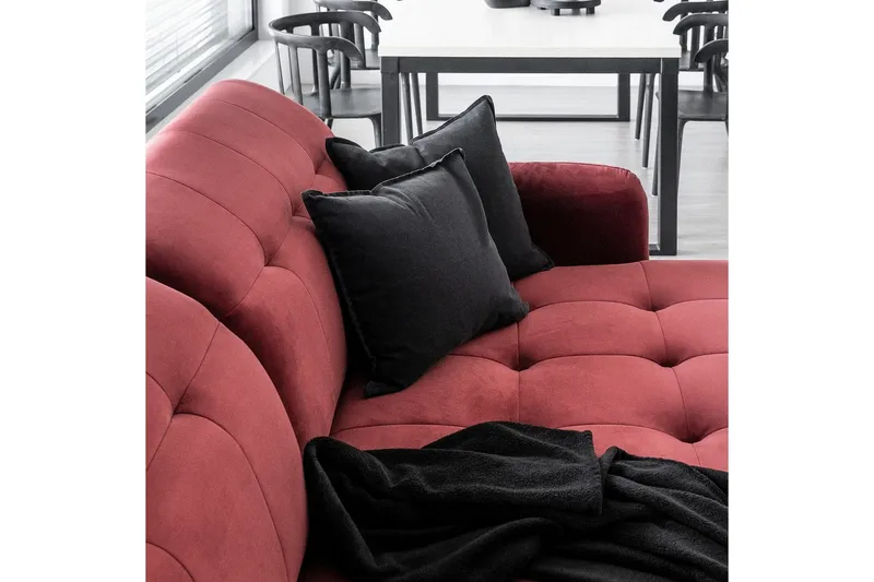 Divaani Eltap Lorelle 225x160x105 cm - Mat Velvet 75, Vihreä, Oikea - Huonekalut - Sohva - Vuodesohva