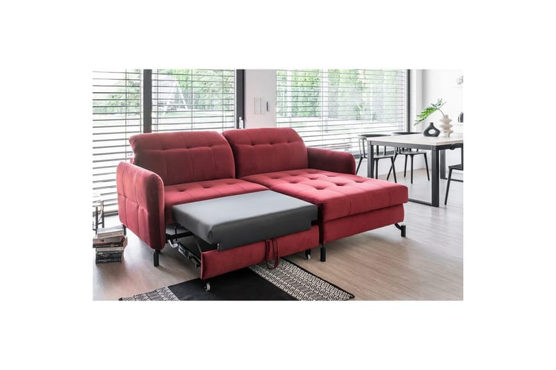 Divaani Eltap Lorelle 225x160x105 cm - Monoliitti 37, Vihreä, Oikea - Huonekalut - Sohva - Vuodesohva