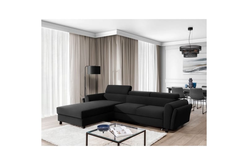 Divaani Eltap Mariall 288x200x92 cm - Inari 96, Tummanharmaa, Vasen - Huonekalut - Sohva - Vuodesohva