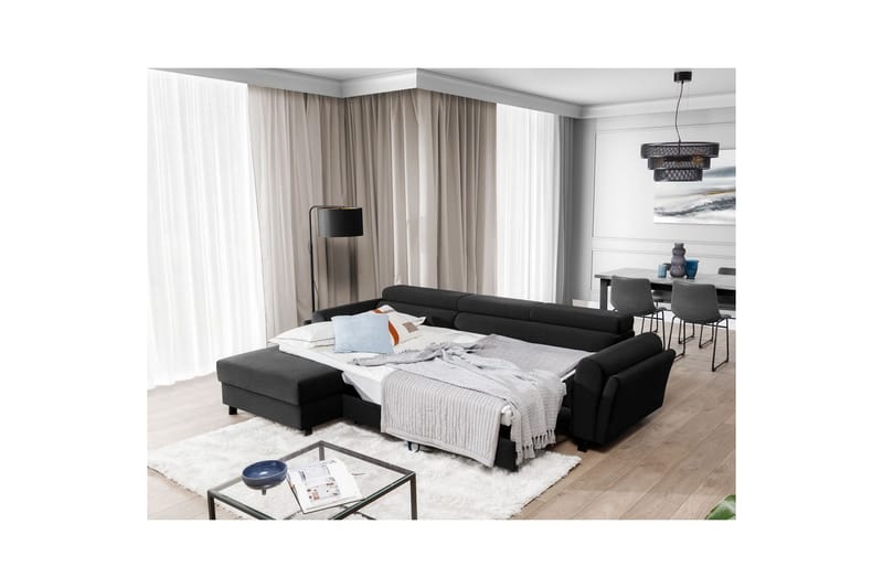 Divaani Eltap Mariall 288x200x92 cm - Inari 96, Tummanharmaa, Vasen - Huonekalut - Sohva - Vuodesohva