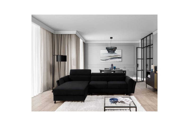 Divaani Eltap Mariall 288x200x92 cm - Mat Velvet 99, Sininen, Vasen - Huonekalut - Sohva - Vuodesohva