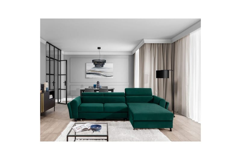 Divaani Eltap Mariall 288x200x92 cm - Monolith 37, Vihreä, Oikea - Huonekalut - Sohva - Vuodesohva