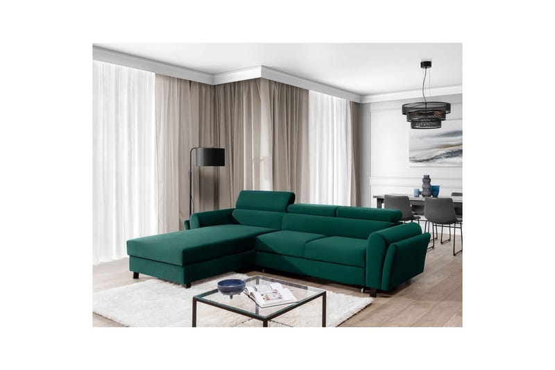 Divaani Eltap Mariall 288x200x92 cm - Monolith 37, Vihreä, Vasen - Huonekalut - Sohva - Vuodesohva