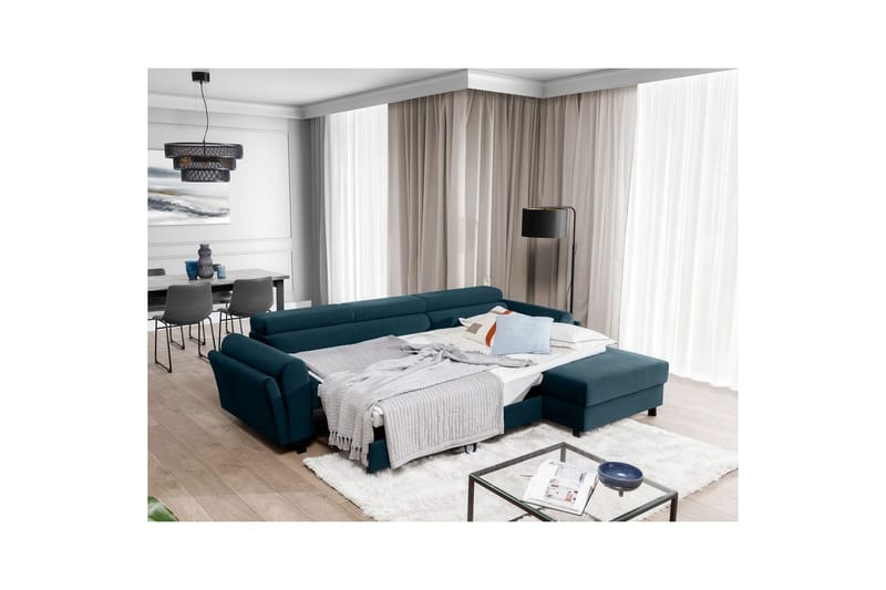 Divaani Eltap Mariall 288x200x92 cm - Monolith 77, sininen, Oikea - Huonekalut - Sohva - Vuodesohva