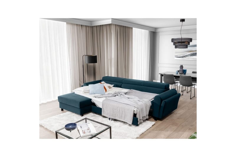 Divaani Eltap Mariall 288x200x92 cm - Monolith 77, sininen, Vasen - Huonekalut - Sohva - Vuodesohva