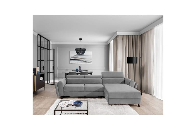 Divaani Eltap Mariall 288x200x92 cm - Monolith 84, vaaleanharmaa, Oikea - Huonekalut - Sohva - Vuodesohva