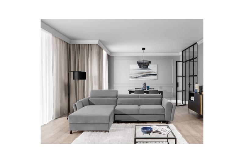 Divaani Eltap Mariall 288x200x92 cm - Monolith 84, vaaleanharmaa, Vasen - Huonekalut - Sohva - Vuodesohva