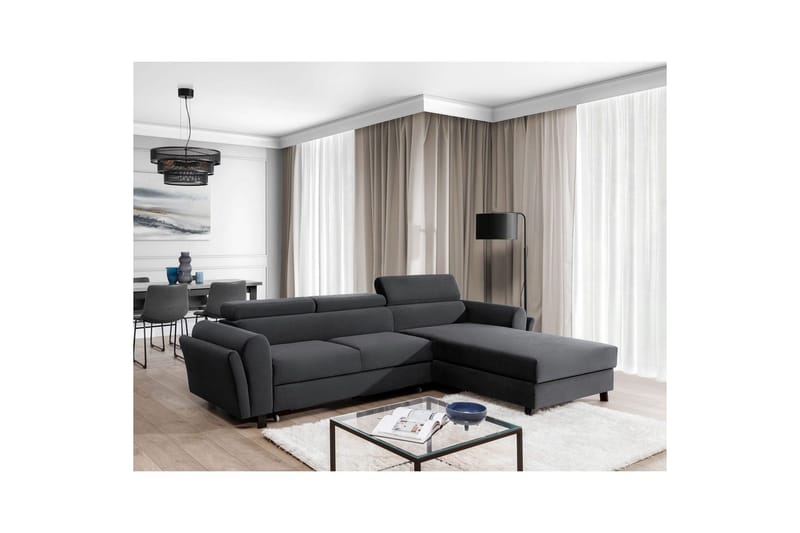 Divaani Eltap Mariall 288x200x92 cm - Monolith 97, tummanharmaa, Oikea - Huonekalut - Sohva - Vuodesohva