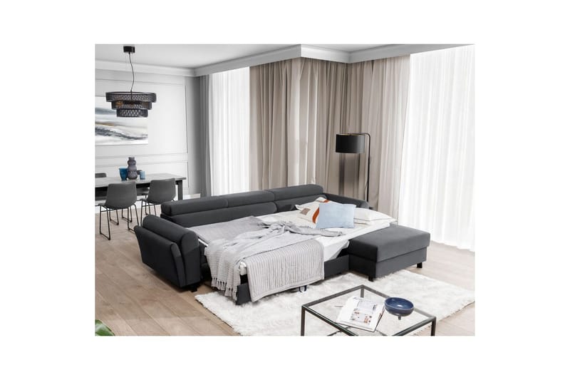 Divaani Eltap Mariall 288x200x92 cm - Monolith 97, tummanharmaa, Oikea - Huonekalut - Sohva - Vuodesohva