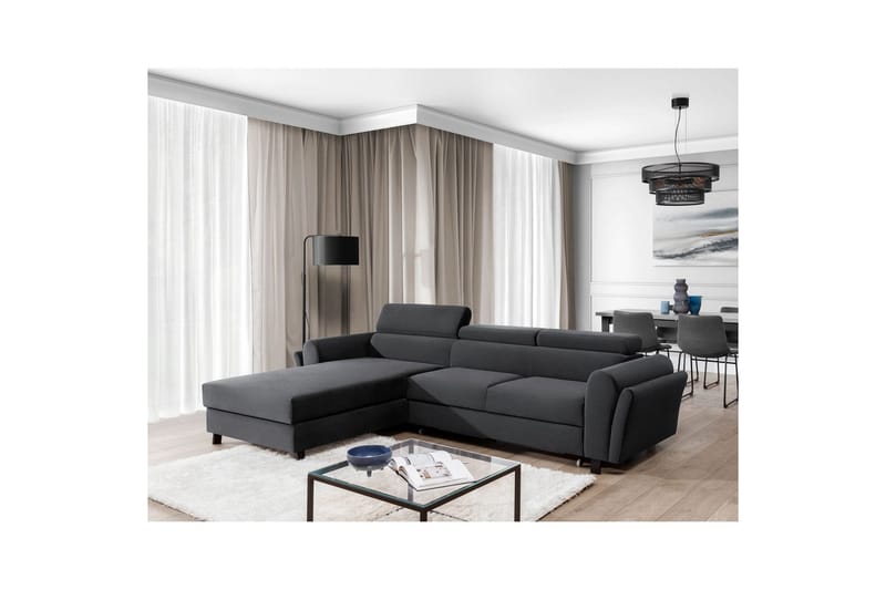 Divaani Eltap Mariall 288x200x92 cm - Monolith 97, tummanharmaa, Vasen - Huonekalut - Sohva - Vuodesohva