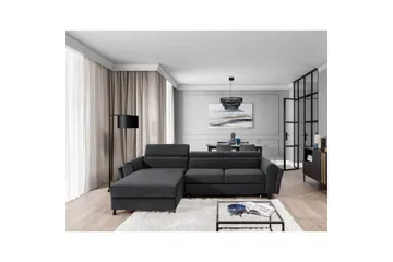 Divaani Eltap Mariall 288x200x92 cm - Monolith 97, tummanharmaa, Vasen - Huonekalut - Sohva - Vuodesohva