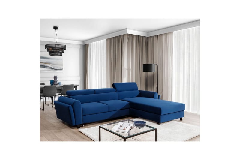 Divaani Eltap Mariall 288x200x92 cm - Riviera 81, Sininen, Oikea - Huonekalut - Sohva - Vuodesohva